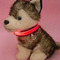 Red Small (2.5 x 35"- 43") Nylon LED Light up Collar - Provides Great Safety!
