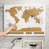 Eutuxia Travel Scratch World Map (34x20 inch) - Track Places Where You've Been To!